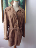 Vintage Suede Jacket Trenchcoat Style Classic Style Soft Suede Leathers by New England Sports Wear, Peabody Mass