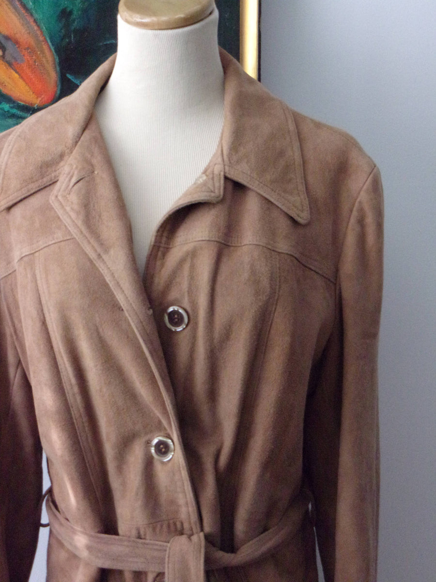 Vintage Suede Jacket Trenchcoat Style Classic Style Soft Suede