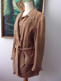 Vintage Suede Jacket Trenchcoat Style Classic Style Soft Suede Leathers by New England Sports Wear, Peabody Mass