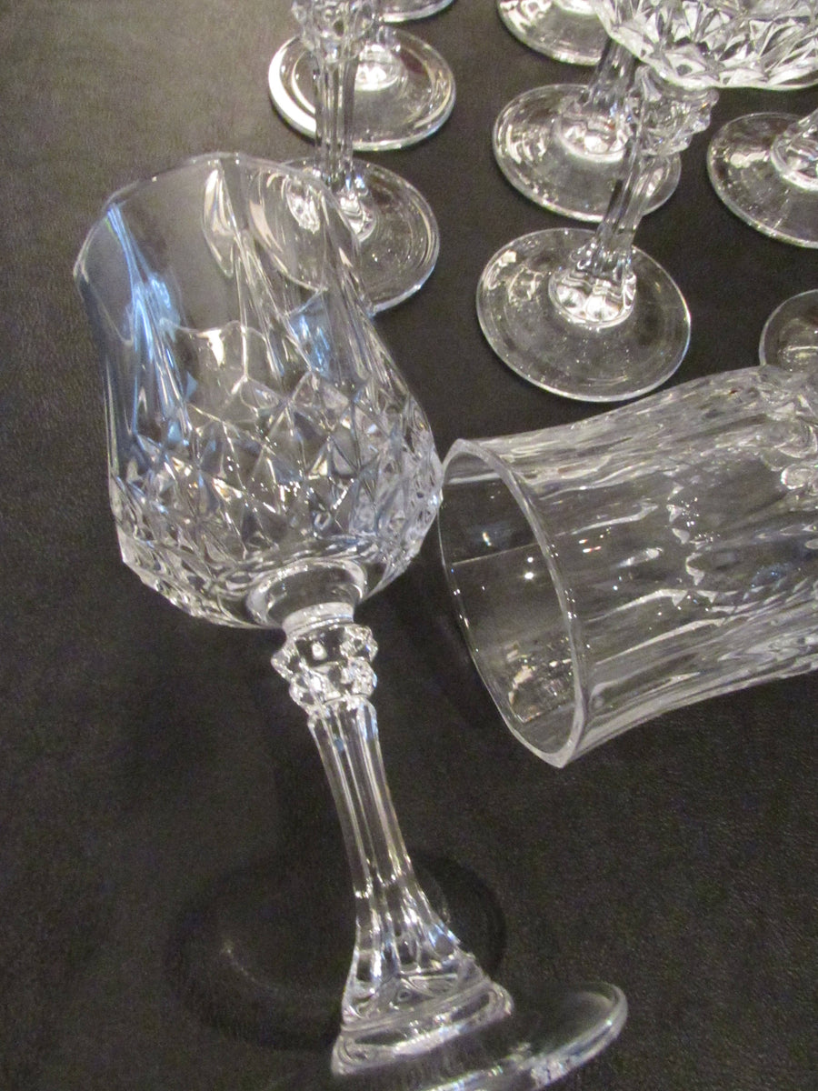 Vintage Lead Crystal Wine Glasses Cristal d' Arques Longchamp in
