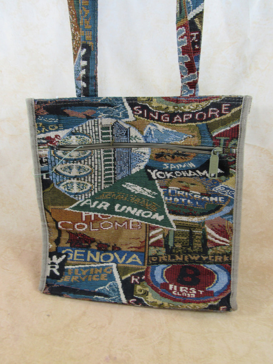 Vintage Beaded Purse Tote Jerusalem Souvenir Handbag Drawstring