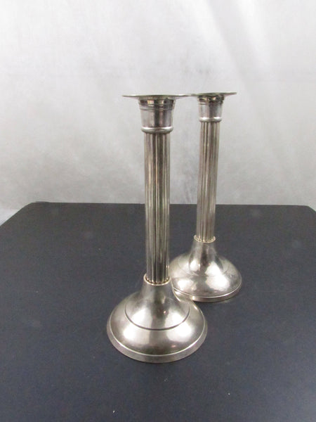 Vintage Silverplate Taper Candle Holders Column Style Candle Stick Holders International Silver Co. Corinthian Fluted Candleholders