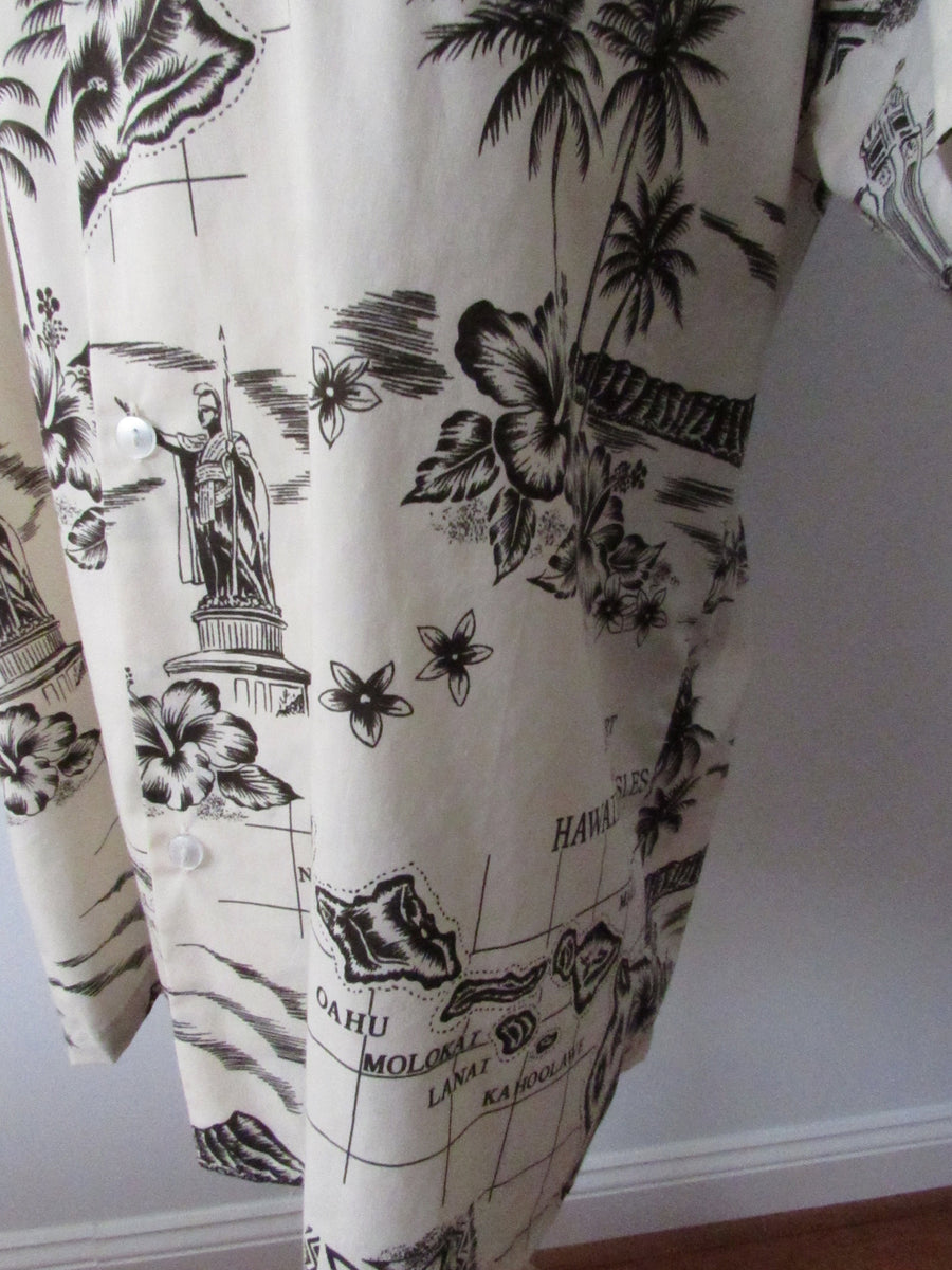 Vintage Authentic Hawaiian Shirt Howie Made in Hawaii Unisex Mid Century  Tiki Kawaii Style Malihni Aloha Shirt Hawaii
