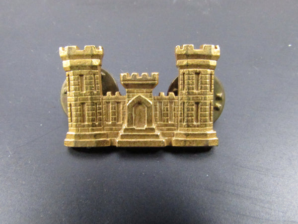 Vintage Tie Tack, Castle Gate ARMY Corps Engineer Officer Tie Pin, Tie Accessory WWII Castle Collar Lapel Pin Insignia Logo Castle AMICO