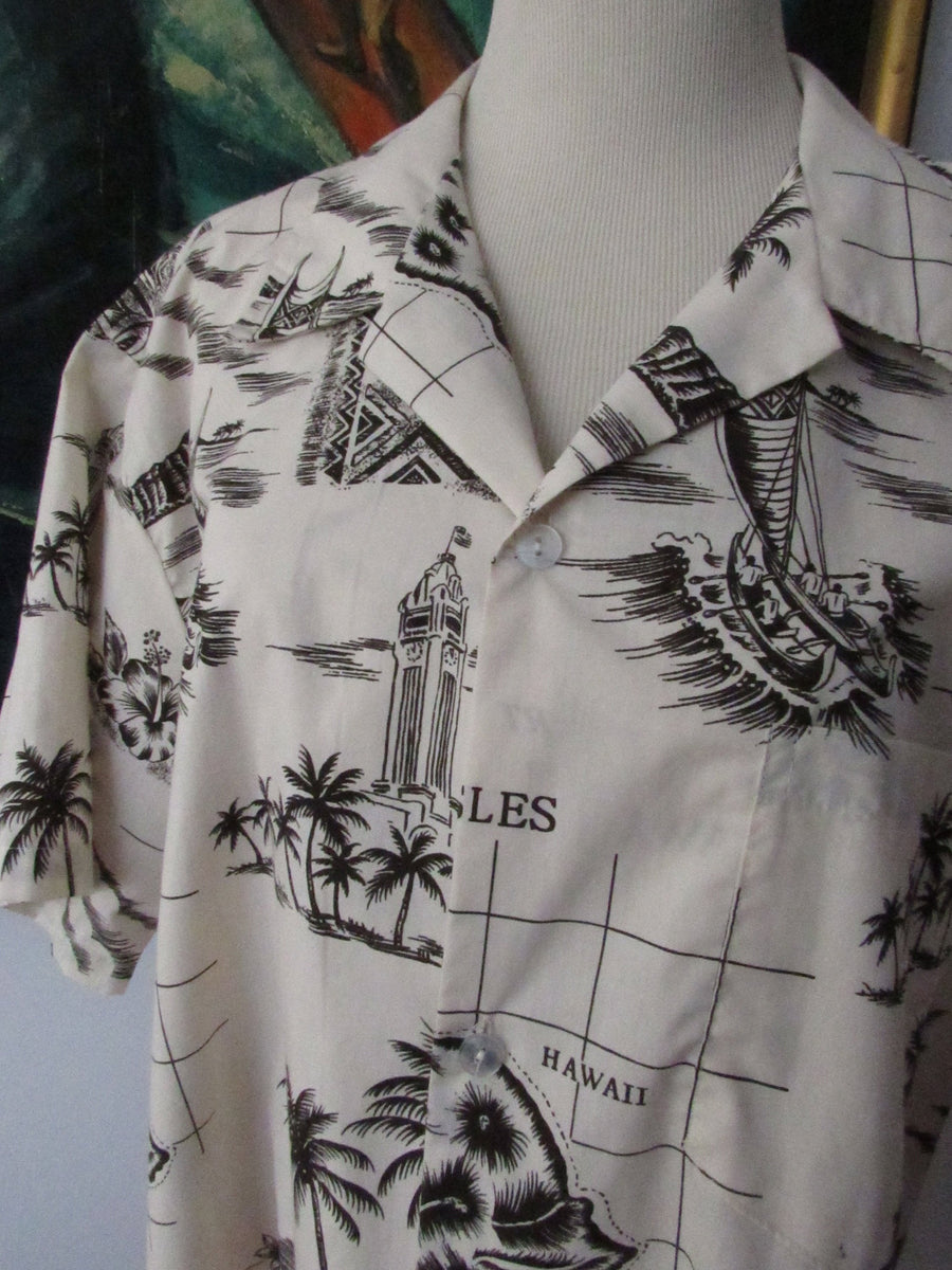 Vintage Authentic Hawaiian Shirt Howie Made in Hawaii Unisex Mid Centu –  TheFlyingHostess