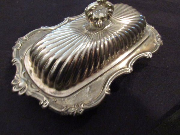Vintage Silverplate Covered Butter Dish Shabby Chic Dining Room Tabletop Serving Pieces Leonard Silver Plate Hong Kong