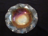 Antique Carnival Glass Bowl Depression Glass 1930s Imperial Glass Marigold Iris EACH Serving Bowl Decorative Bowl Fluted Edge Iridescent