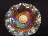 Antique Carnival Glass Bowl Depression Glass 1930s Imperial Glass Marigold Iris EACH Serving Bowl Decorative Bowl Fluted Edge Iridescent
