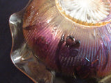 Antique Carnival Glass Bowl Depression Glass 1930s Imperial Glass Marigold Iris EACH Serving Bowl Decorative Bowl Fluted Edge Iridescent