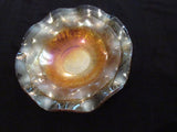 Antique Carnival Glass Bowl Depression Glass 1930s Imperial Glass Marigold Iris EACH Serving Bowl Decorative Bowl Fluted Edge Iridescent