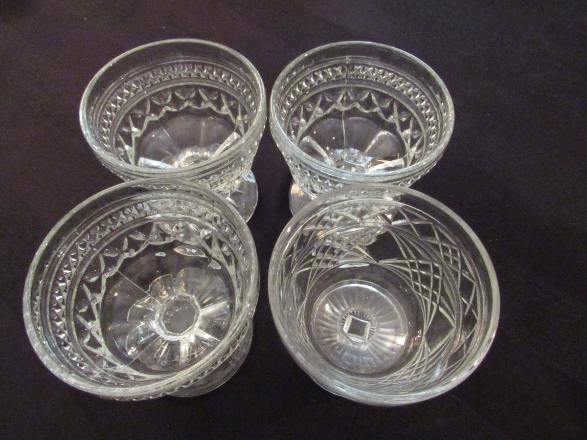 Set of 6 Vintage Short Pedestal Stem Clear Glass Dessert Sherbet Serving  Cup, Fostoria Century Rosebud Parfait Goblet