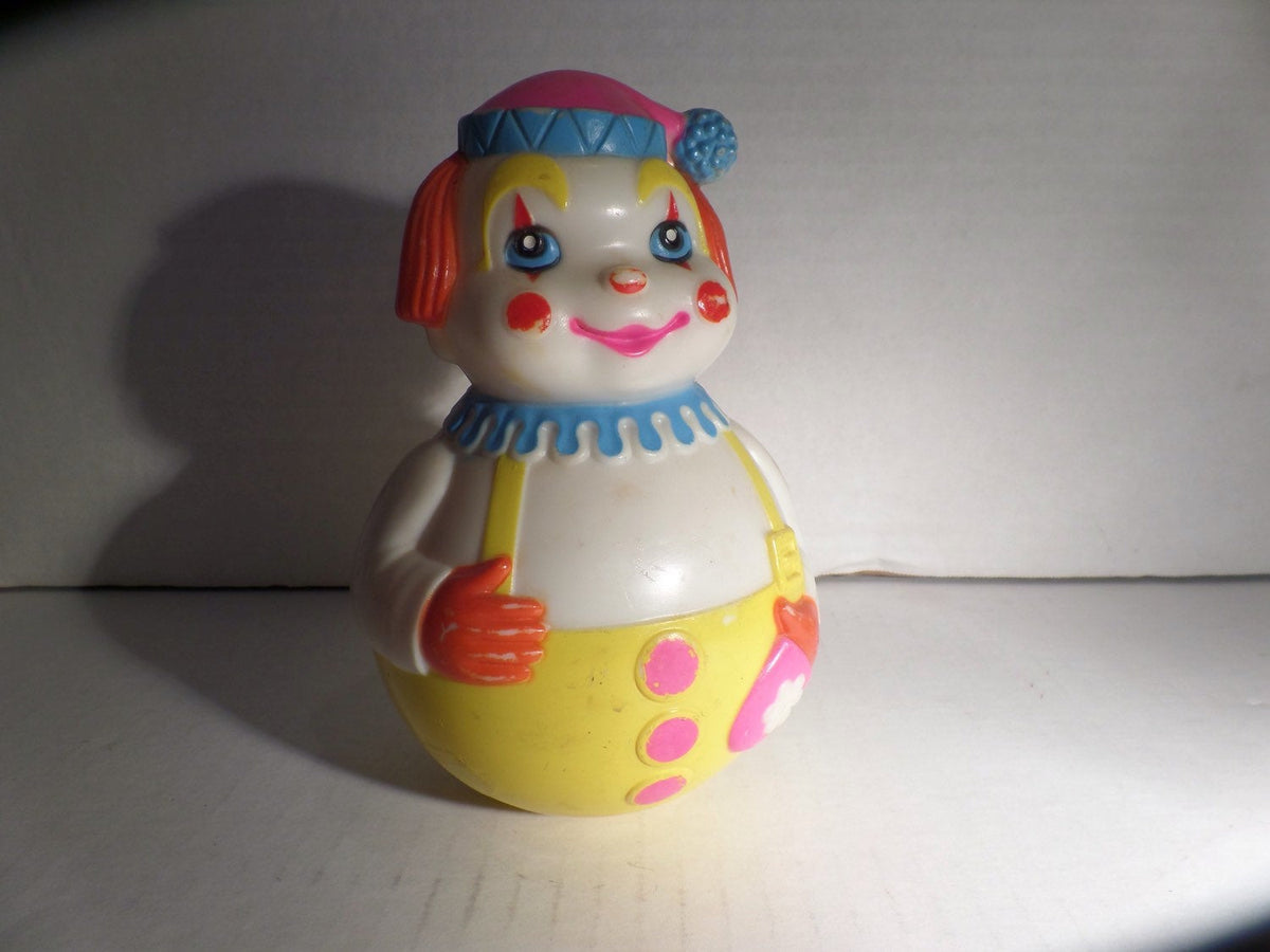 Ancien Culbuto Clown Roly Poly Vintage - Avec Sa Boîte D'Origine - Bon État