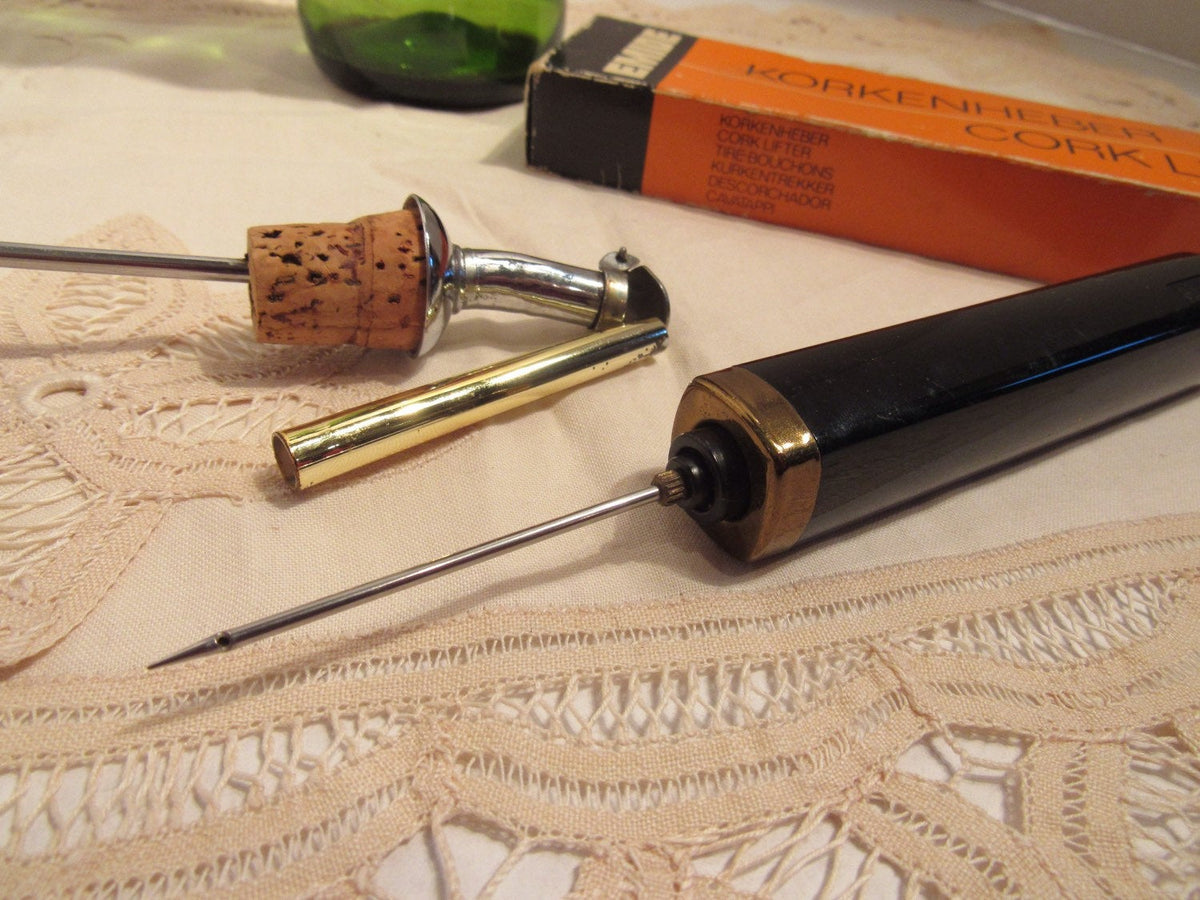 Vintage West German Bottle Opener Cork Lifter Korkenheber Emide in Box Bottle Stopper Wine Pourer