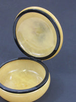 Vintage Italian Marble Hinged Trinket Box Yellow Himark Art Nouveau Vanity Jar