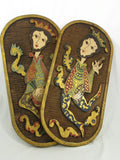 Vintage Wooden Carved Wall Art Wall Hangings Court Jesters Set of 2 Mexico 2 Ft Tall