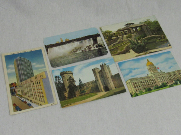 Vintage Postcards Mid Century Set of 5 Paper Ephemera Upcycle Projects Travel