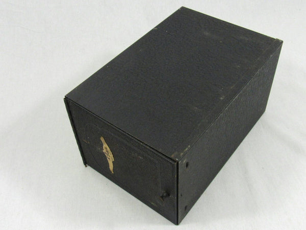 Vintage Metal Box Prescription Box Drug Store RX File Box