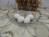 Vintage Wire Egg Basket  Primitive Shabby Chic Cottage Chic Decor Silver Wire Metal Basket