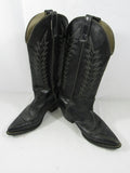 Vintage Rockabilly Western Black Boots Pointed Cowboy Boots Texas All American Boots Size 7.5