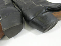 Vintage Rockabilly Western Black Boots Pointed Cowboy Boots Texas All American Boots Size 7.5