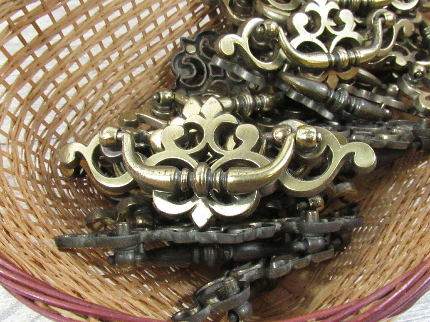 Fashion Antique Chippendale Brass Drawer Pulls 6 Each