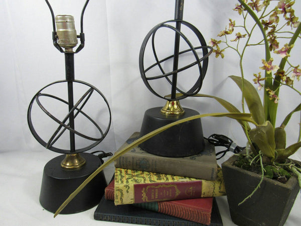 Vintage Retro Atomic Table Lamps Authentic Orbital Base Armillary Sphere Style Lighting Home Office Decor EACH
