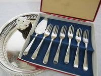 Vintage Silver Plate Dessert Set Leonard in Box Appetizer Dessert Set Sheffield, England