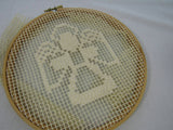 Vintage Cross Stitch Angel in Embroidery Hoop Christmas Angel