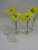 Vintage Hand Blown Miniature Vases Tabletop Individual Flower Vase Herb Vase Set of 6 Mexico Lead Crystal