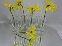 Vintage Hand Blown Miniature Vases Tabletop Individual Flower Vase Herb Vase Set of 6 Mexico Lead Crystal