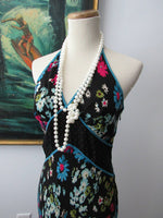 Vintage Halter Dress Express Floral Polka Dots