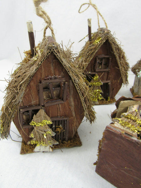 Handmade Rustic House Christmas Ornaments