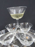 Vintage Crystal Coupe Glasses Made in Turkey Pasabahce Set of 6 Hold 6 oz