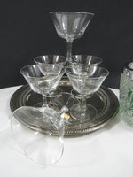 Vintage Crystal Coupe Glasses Made in Turkey Pasabahce Set of 6 Hold 6 oz