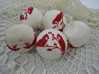 Vintage Satin String Felted Bird Ornaments 50 QTY Red Cardinal Christmas Ball Ornaments lCRAFTING