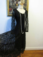 Vintage Black Lace Dress French Style Perfect Black Dress