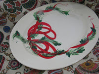 Vintage hand painted Christmas Platter Made in Italy Special Touch Designs