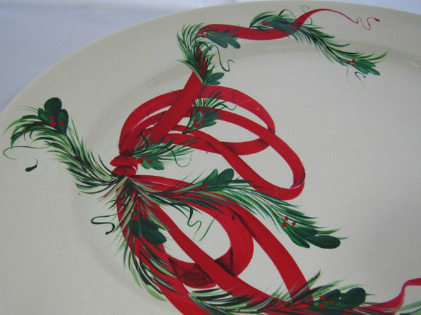 Vintage hand painted Christmas Platter Made in Italy Special Touch Designs