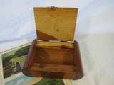 Vintage NC Souvenir Cedar Box Curved Art Deco Shape Trinket Box