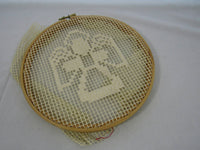 Vintage Cross Stitch Angel in Embroidery Hoop Christmas Angel