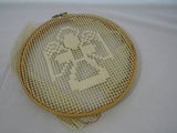 Vintage Cross Stitch Angel in Embroidery Hoop Christmas Angel