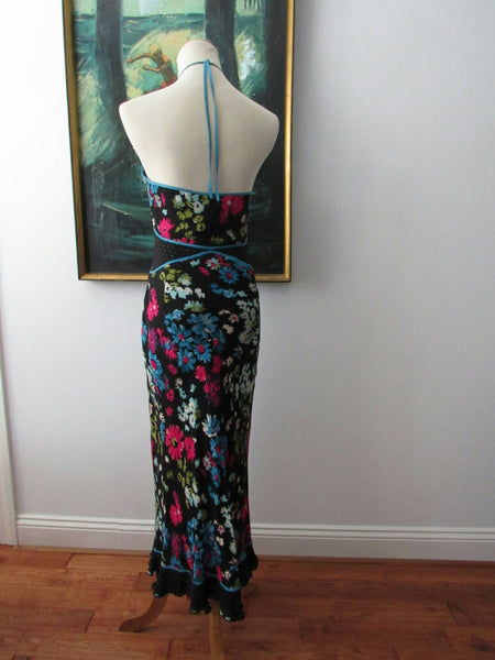 Vintage Halter Dress Express Floral Polka Dots TheFlyingHostess Vintage Halter Dress Express Floral Polka Dots TheFlyingHostess