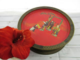 Vintage Tin Box Biscuit Tin Metal Storage Box Sunshine Biscuits Asian T'Ang Dynasty Series Love Story Oversized Tin