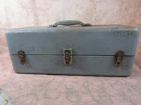 Vintage Fishing Tackle Box Metal Rusty Exterior Sporting Goods 