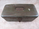 Vintage Fishing Tackle Box Metal Rusty Exterior Sporting Goods Home Cabin Beach Decor Craft Box