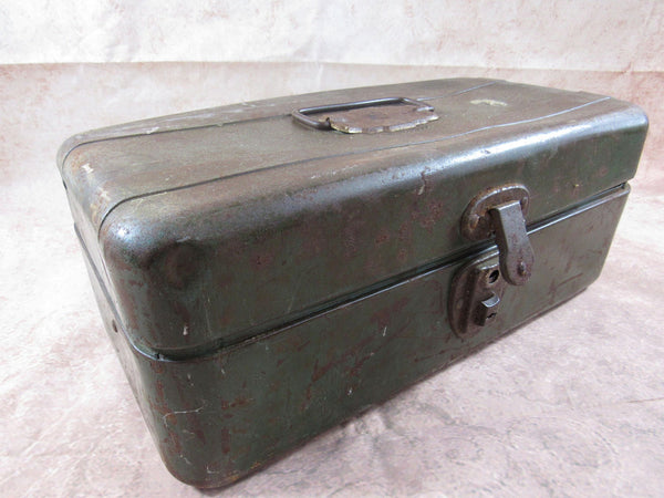 Metal Tackle Box, Old Tackle Box, Metal Fishing Box, Vintage