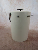 Vintage Patent Leather Georges Briard Ice Bucket Lucite Handle 1960's Retro Bar Mod Barware Cocktail Party