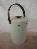 Vintage Patent Leather Georges Briard Ice Bucket Lucite Handle 1960's Retro Bar Mod Barware Cocktail Party