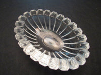 Vintage Fluted Pressed Glass Candy Nut Trinket Dish Clear Glass Americana