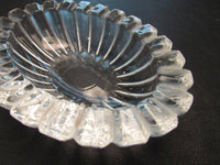 Vintage Fluted Pressed Glass Candy Nut Trinket Dish Clear Glass Americana